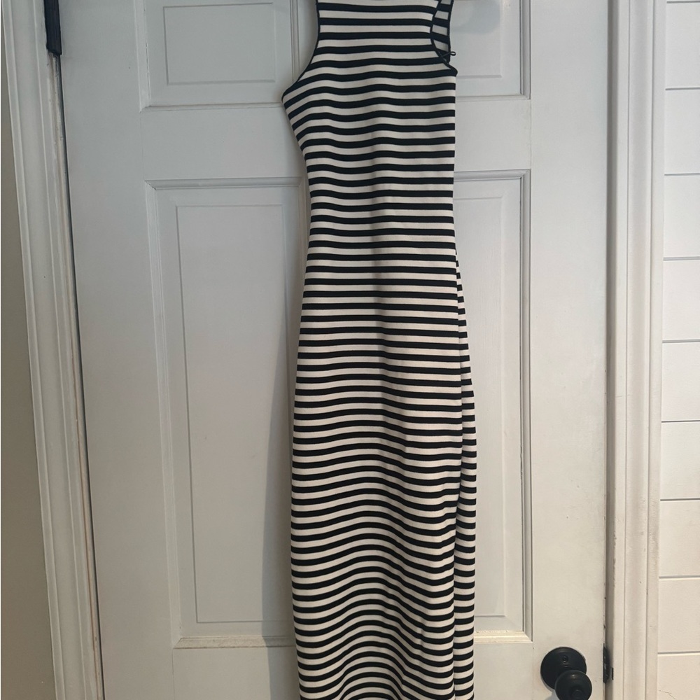 Zara Black and White Sheath Dress Sleeveless Halter